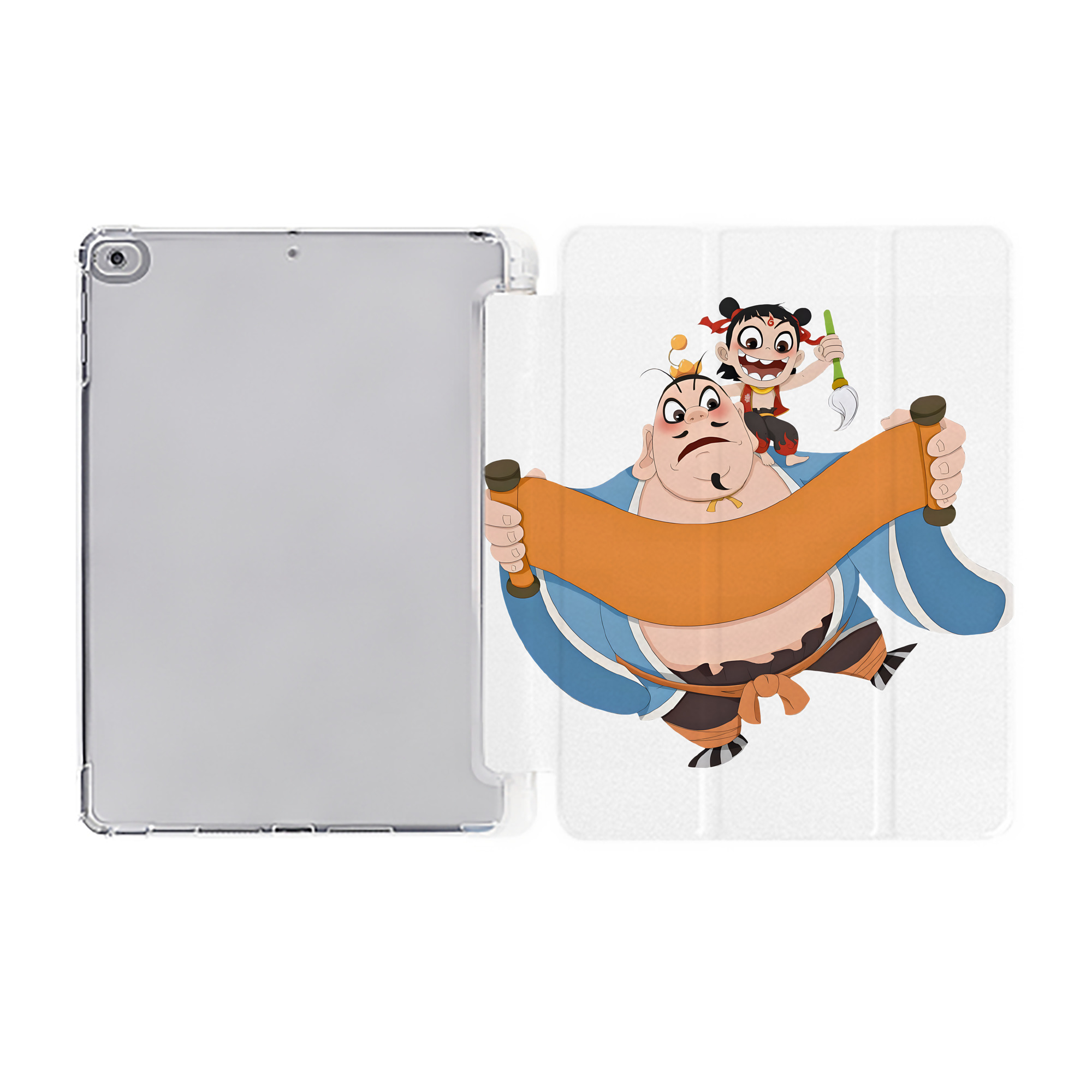 （画像用） Ne Zha 2 ナタ 魔童の大暴れ IPad ケース ペン収納付き 三つ折りスタンド PUレザー×シリコン 対応機種9.5/10.5/10.9インチ